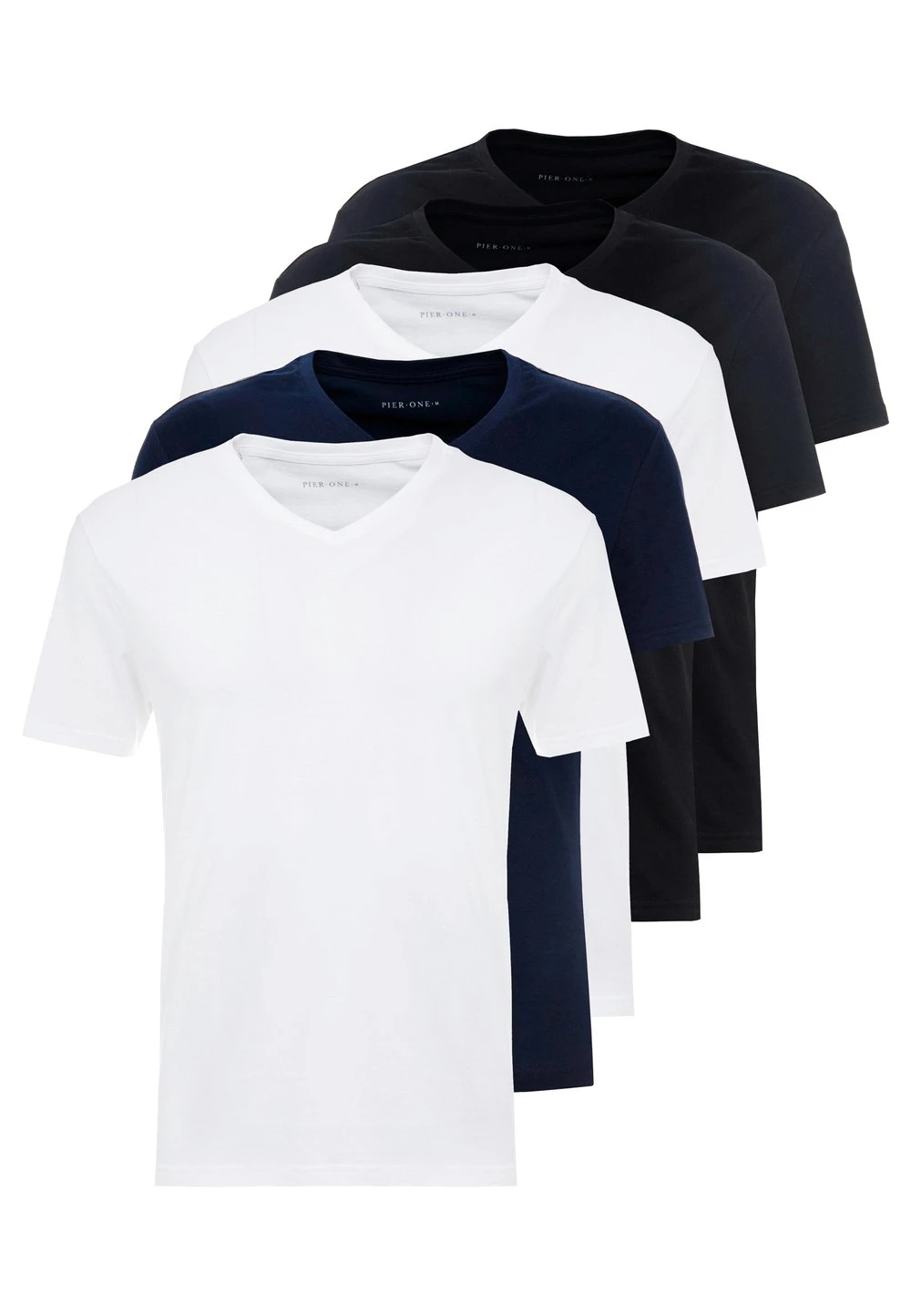 Prix Sacrifiés Pier One 5 PACK - T-shirt basique t-shirts & polos col en v homme 8 Prix Sacrifiés Pier One 5 PACK - T-shirt basique t-shirts & polos col en v homme – Image 6