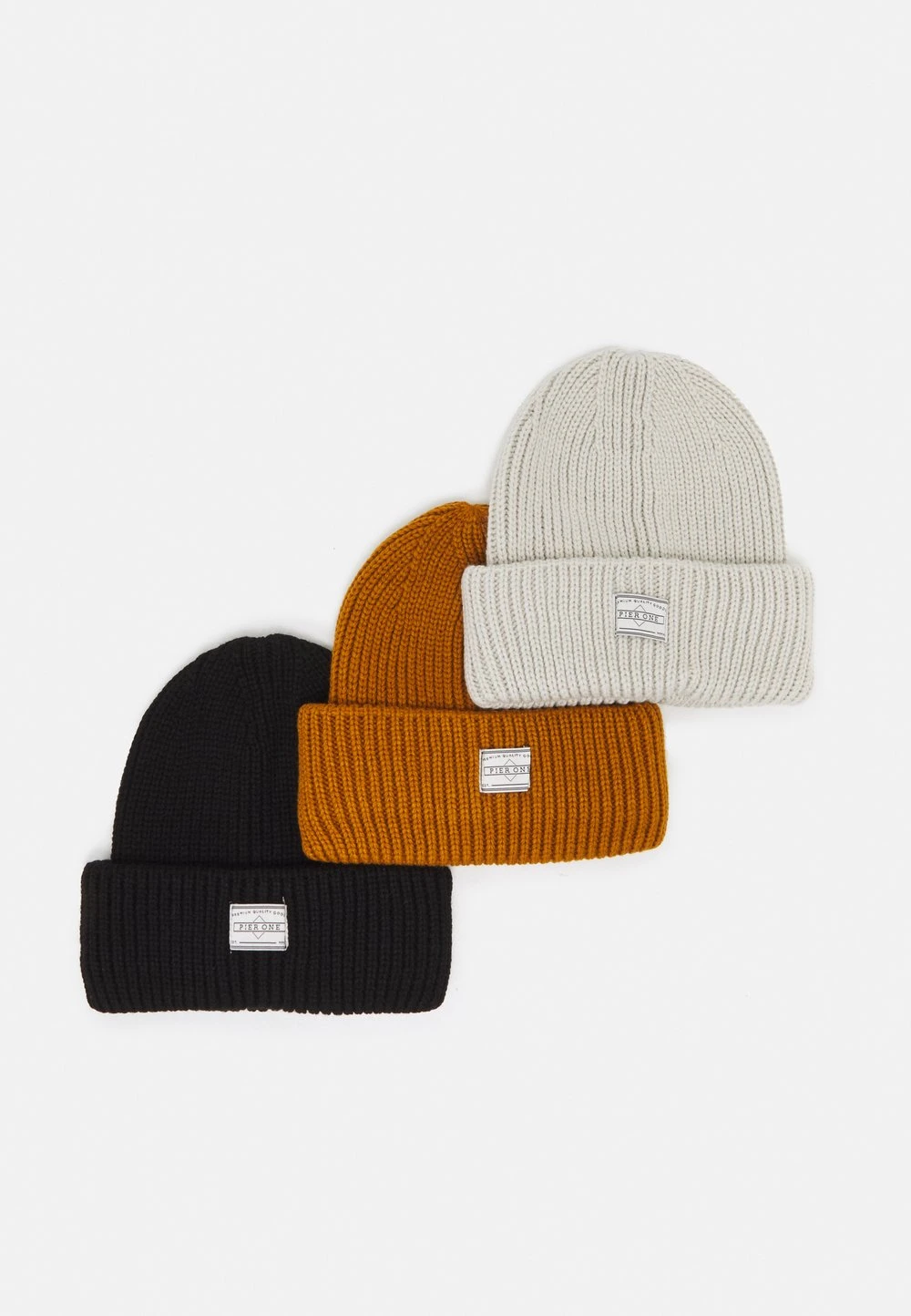 Pier One 3 PACK UNISEX - Bonnet Meilleure qualité casquettes, bonnets et chapeaux couleur unie 3 Pier One 3 PACK UNISEX - Bonnet Meilleure qualité casquettes, bonnets et chapeaux couleur unie