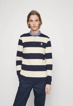 Pier One Polo - dark blue/mottled beige Prix Sympa t-shirts & polos col polo homme