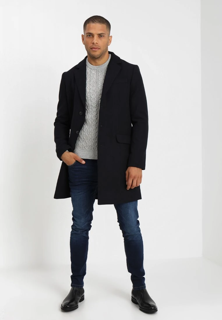 Pier One Qualité garantie 100% Manteau classique manteaux col revers homme 4 Pier One Qualité garantie 100% Manteau classique manteaux col revers homme – Image 2