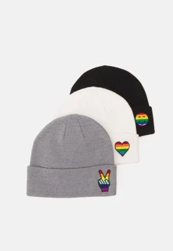 Meilleure qualité Pier One PRIDE 3 PACK UNISEX - Bonnet casquettes, chapeaux et bonnets chiné