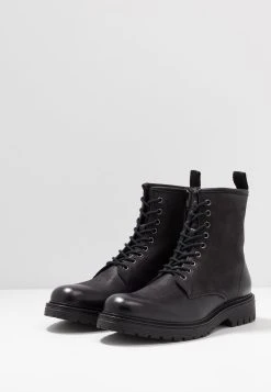 Pier One LEATHER - Bottines à lacets Haute Qualité bottes rond homme -Promos Pier One Boutique a1d1d2df61d94d38bfd1c5c7db86c62b